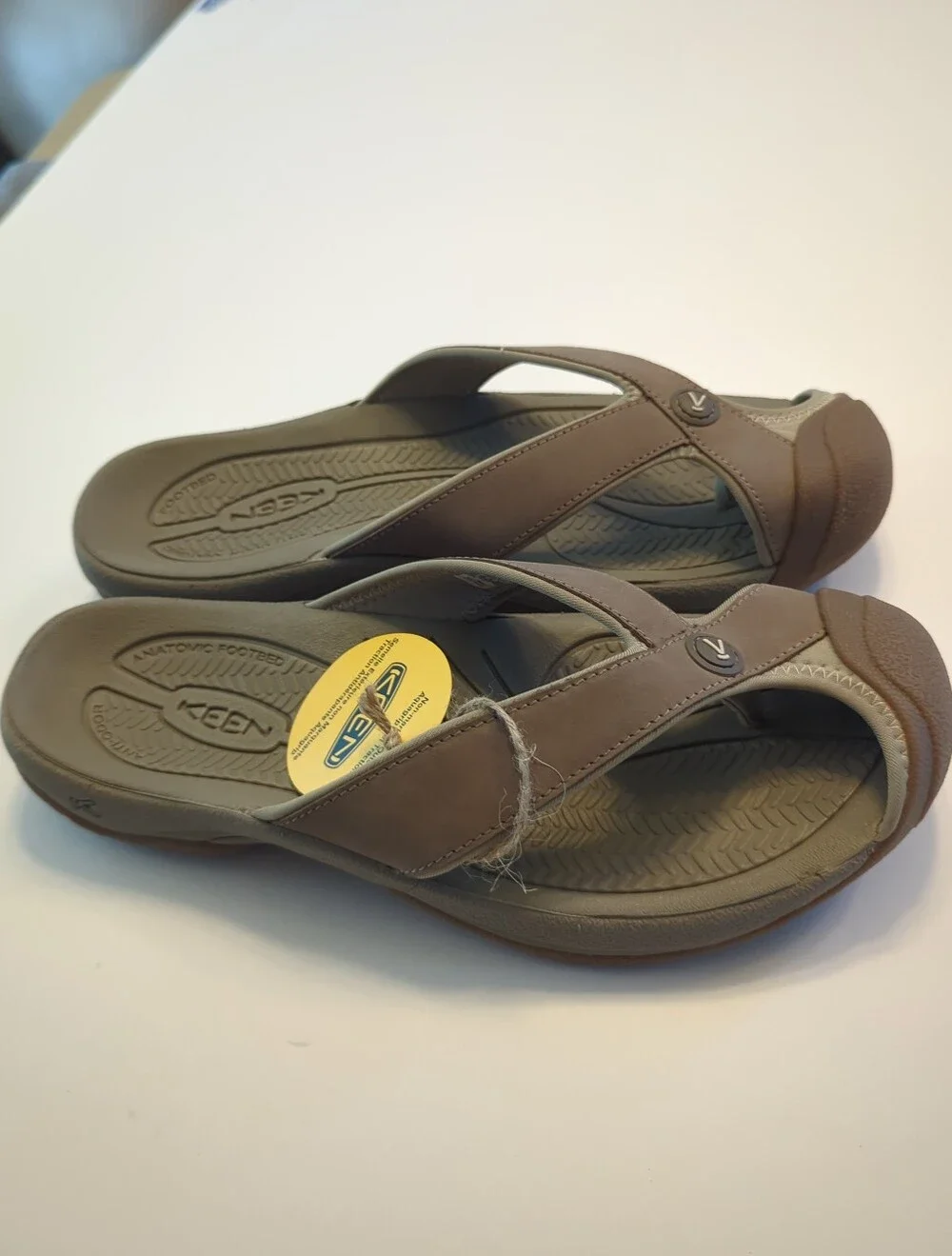 NWT Keen Waimea Leather Bump Toe Water Resistant Sandals Size 9 Brindle Birch